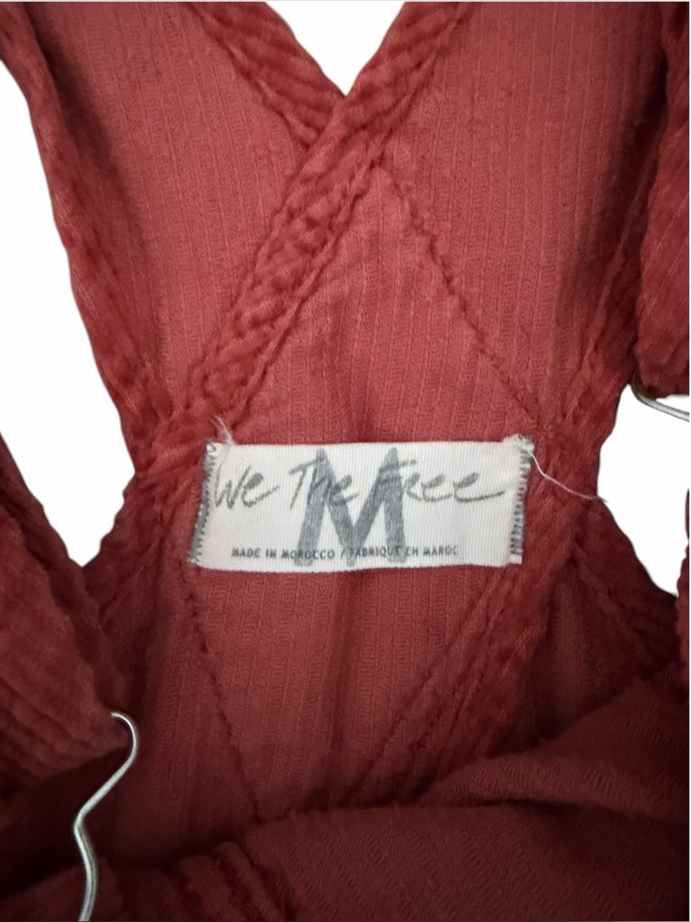 Free People We The Free Ziggy Cord Overalls Rusty Red Orange Medium - Picture 5 of 8